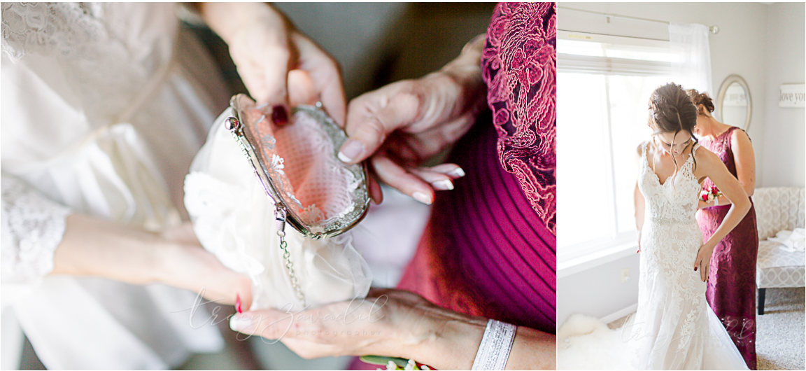 Bride getting Dressed
