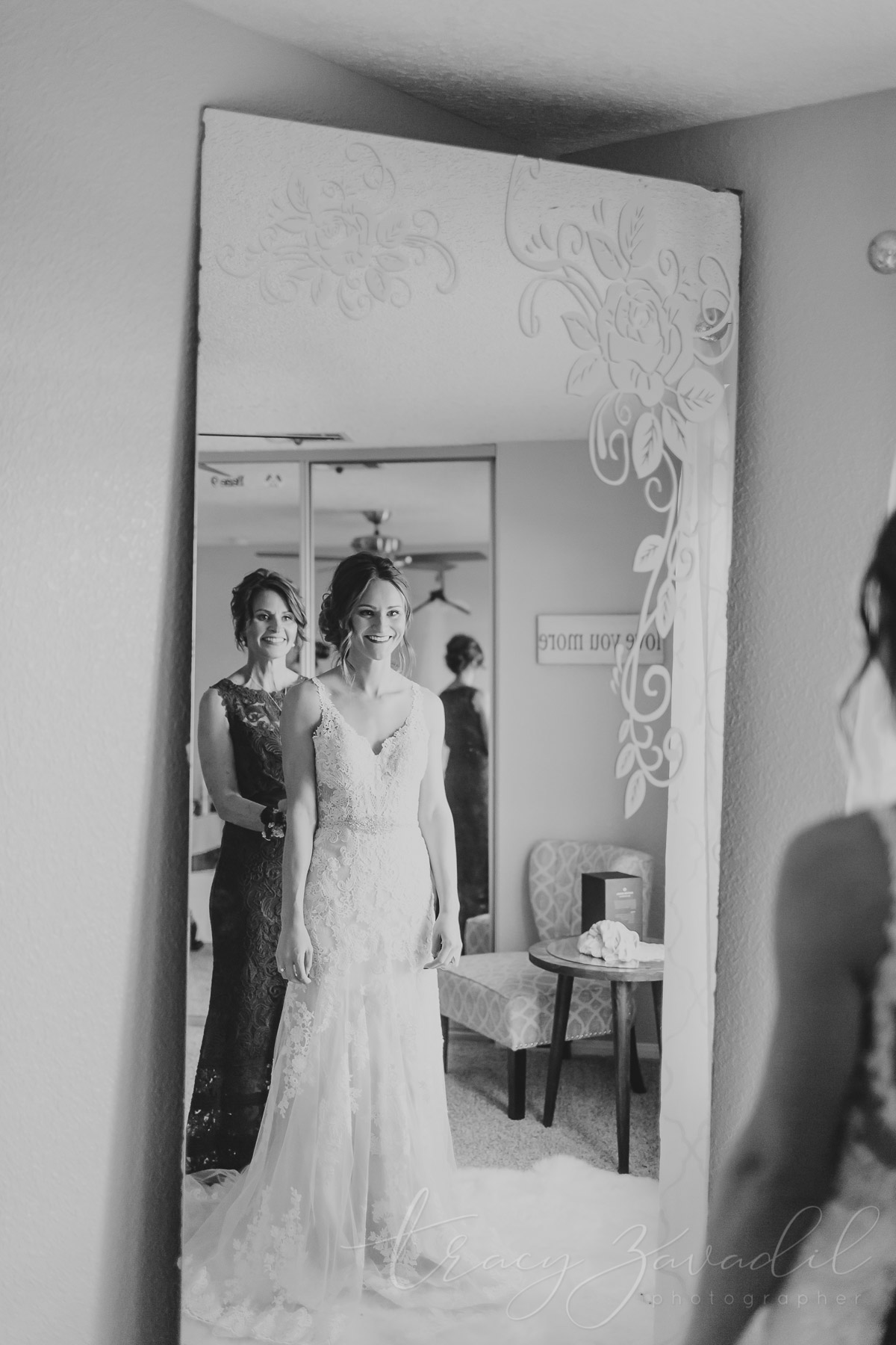 Bride in her dress