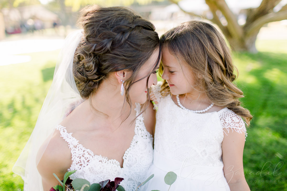 Flower girl and bride