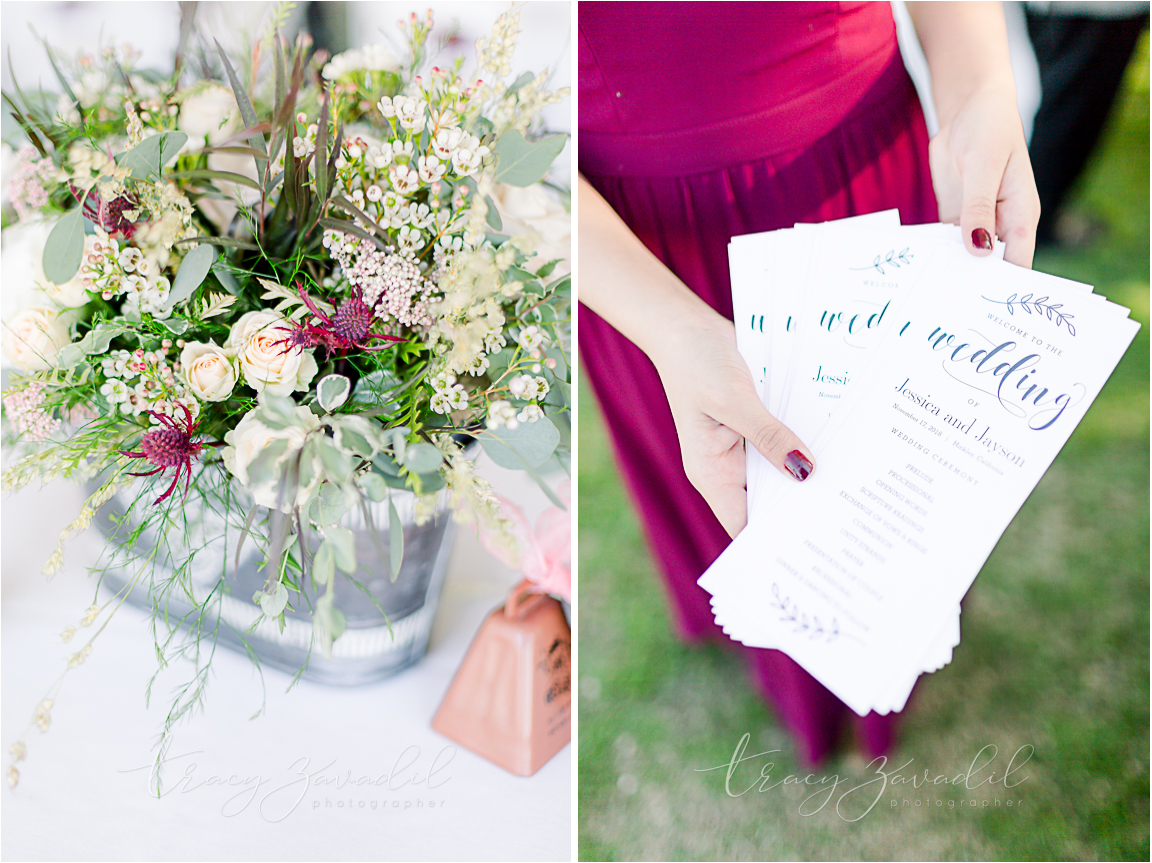 Details of california wedding