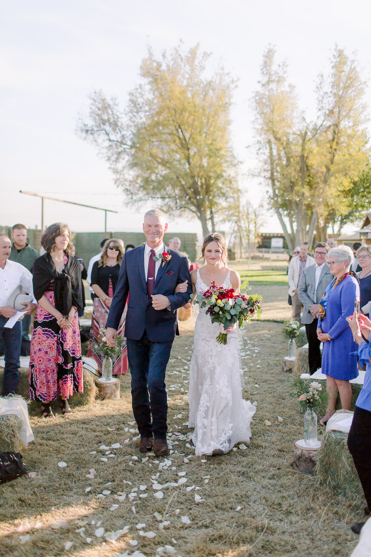 Bride walking down the isle