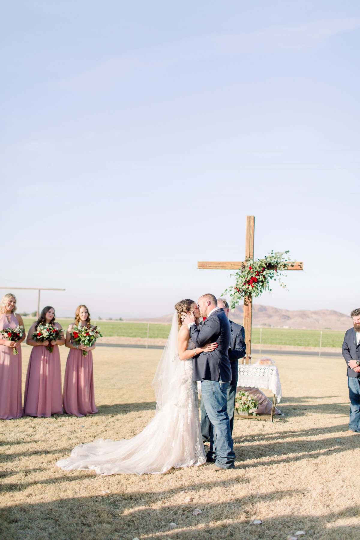Wedding kiss and married