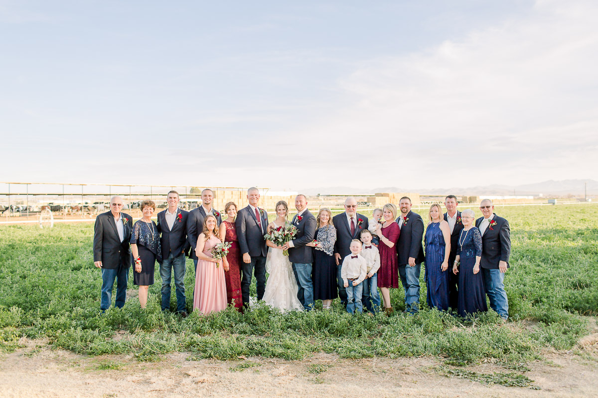 Family photo at wedding