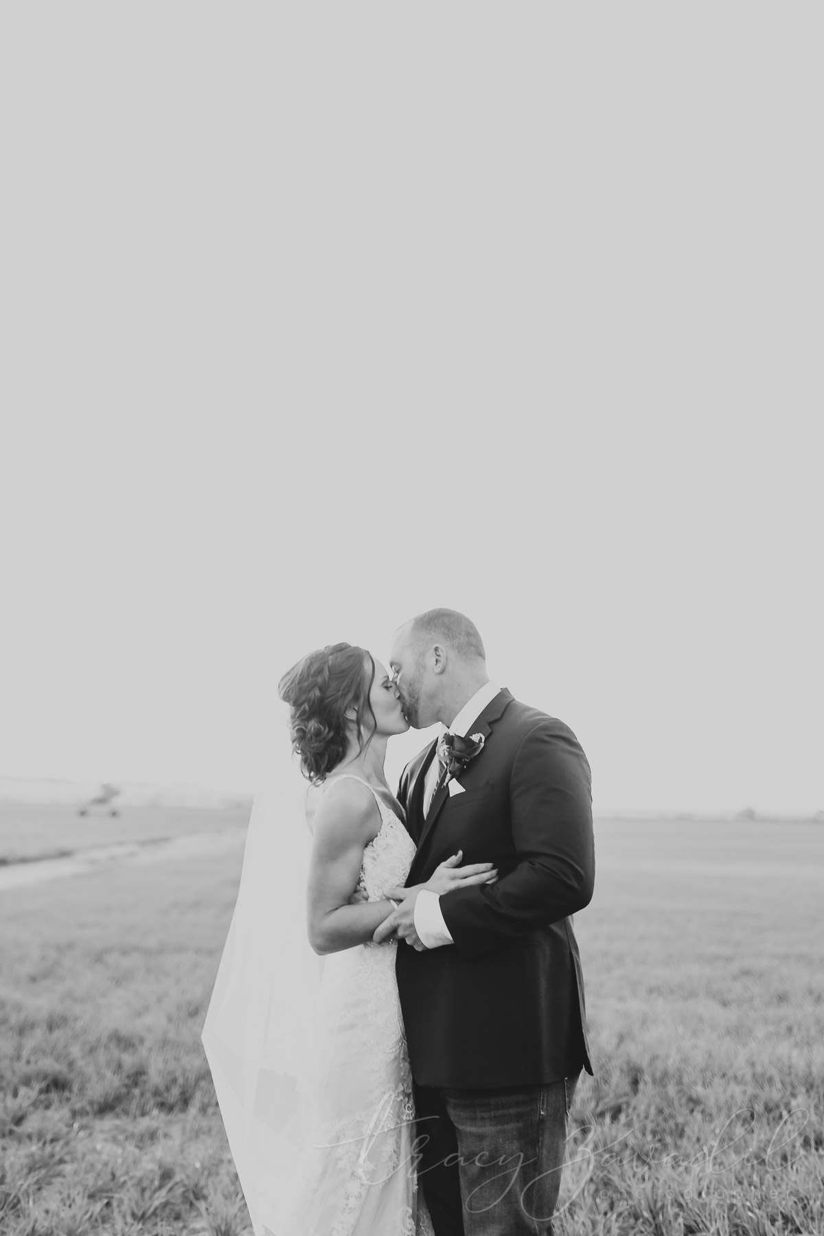 Bride and Groom Kissing