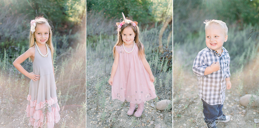 portraits of 3 kids