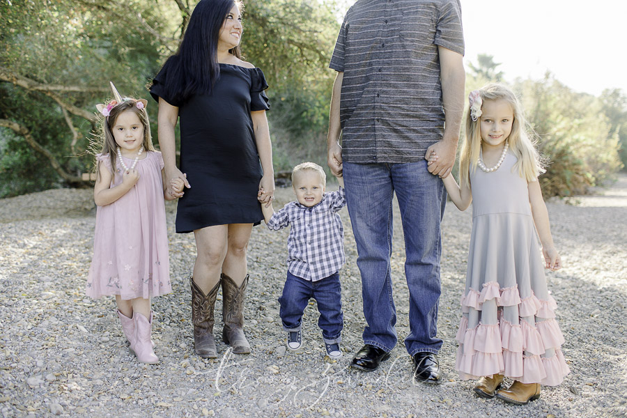 Family of 5 posing