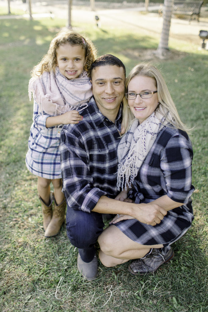 Close up of family of 3